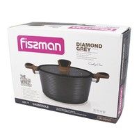 Кастрюля с крышкой Fissman Diamond Grey 4,5 л AL-4304.24